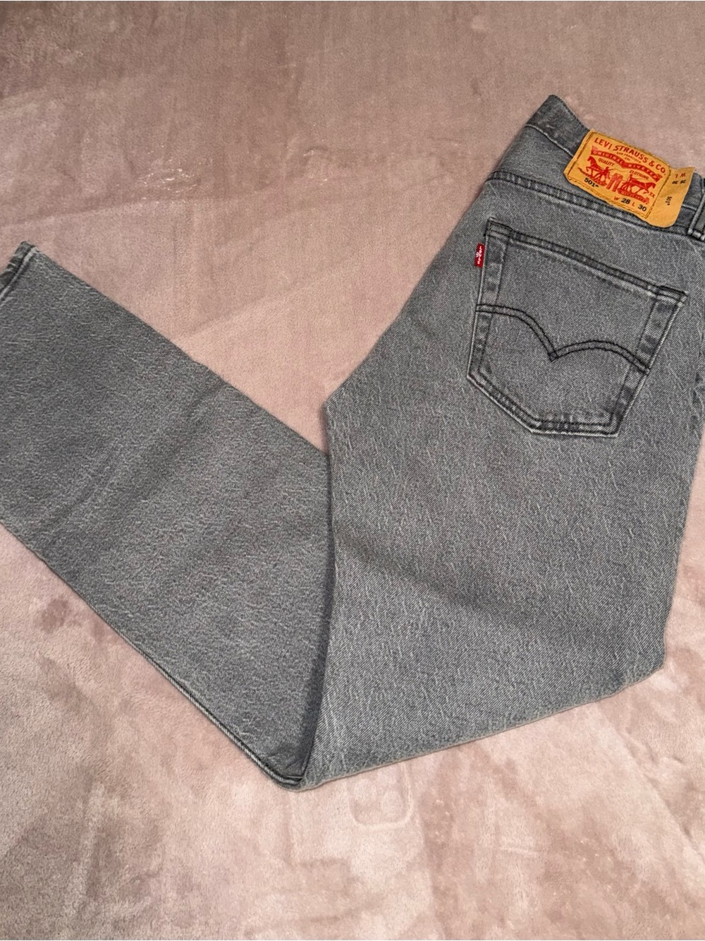 Levi's Men's Gray Straight Jeans with Classic Back Pocket